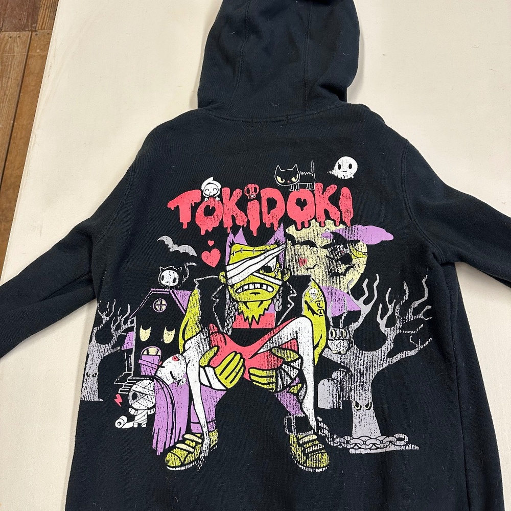 Tokidoki black hoodie Frankenstein and Bride Size Large